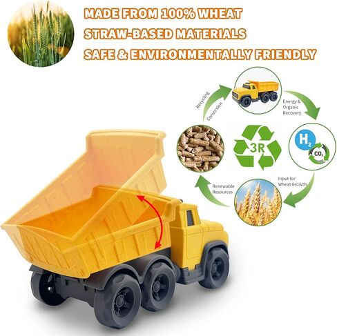 ألعاب سيارات للأطفال الصغار لعمر 1-3 سنوات، شاحنة قلابة صفراء، خالية من مادة BPA، خالية من الفثالات، PVC، بلاستيك معاد تدويره، شاحنة بناء، ألعاب للأطفال في الهواء الطلق، هدايا عيد الميلاد للأولاد والبنات in Kuwait