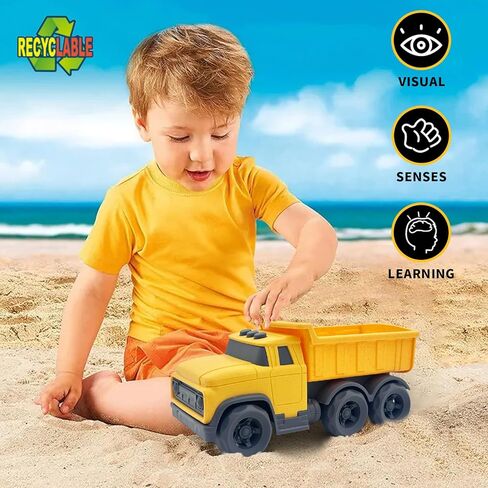 ألعاب سيارات للأطفال الصغار لعمر 1-3 سنوات، شاحنة قلابة صفراء، خالية من مادة BPA، خالية من الفثالات، PVC، بلاستيك معاد تدويره، شاحنة بناء، ألعاب للأطفال في الهواء الطلق، هدايا عيد الميلاد للأولاد والبنات in Kuwait