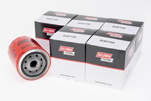 فلتر زيت التشحيم Baldwin B40150 Spin-on، عالي التحمل، 9.8 اسمي 27 تصنيف ميكرون مطلق، يستبدل ACDelco GM PF26، WIX 51372، PH12747، B40122، 12684038 و89017527 (عبوة من 6) in Kuwait