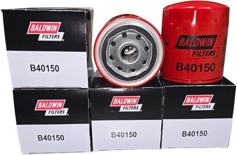 فلتر زيت التشحيم Baldwin B40150 Spin-on، عالي التحمل، 9.8 اسمي 27 تصنيف ميكرون مطلق، يستبدل ACDelco GM PF26، WIX 51372، PH12747، B40122، 12684038 و89017527 (عبوة من 6) in Kuwait