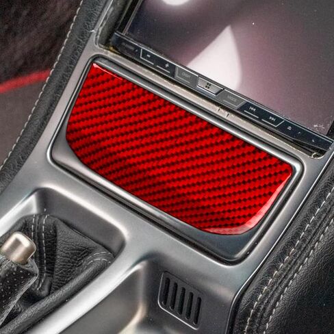 Real Bright Red Carbon Fiber Car Center Console Manual Gear Shift and CD Radio Player Control Panel Sticker Auto Interior Accessories Compatible with Acura NSX/NS-X(NA1/2)2-Door Coupe 1990-2005 in Saudi Arabia