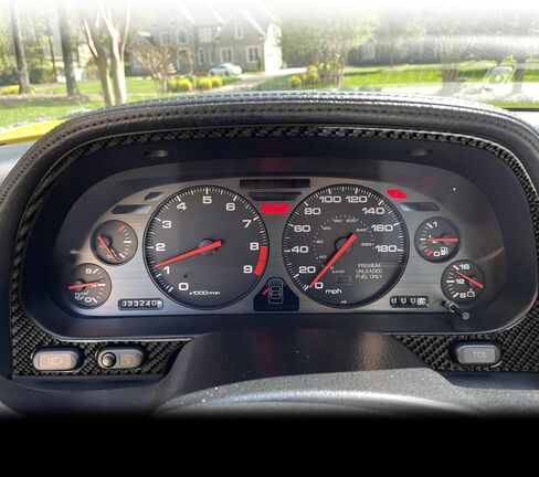 Real Bright Red Carbon Fiber Car Center Console Manual Gear Shift and CD Radio Player Control Panel Sticker Auto Interior Accessories Compatible with Acura NSX/NS-X(NA1/2)2-Door Coupe 1990-2005 in Saudi Arabia