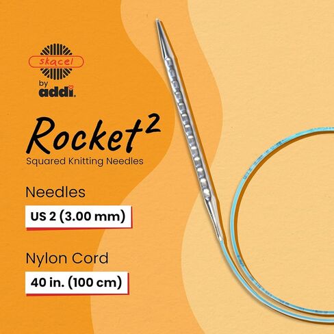 addi Rocket2 [Squared] Circular Knitting Needles - 40 Inch, US 2 (3.0mm) in Kuwait