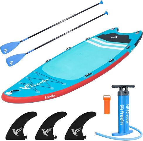 Freein 14'/15'/16' نفخ فريق SUP، لوح مجداف كبير جدًا لعدة أشخاص، مضخة يدوية مزدوجة الحركة، مجداف قابل للتعديل، مجموعة كاملة in Kuwait