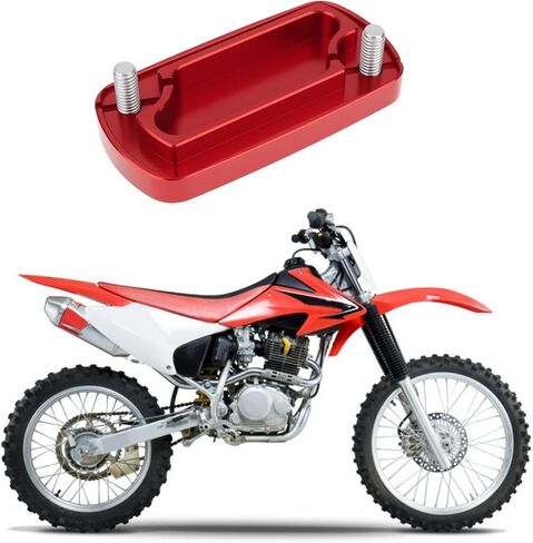 مجموعة واحدة من غطاء غطاء خزان الفرامل الأمامية والخلفية متوافق مع Honda CRF 150 R/RB 2007-2024 أحمر in Kuwait