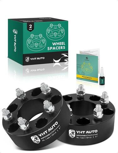 محولات عجلات YHTAUTO 5x4.75 إلى 5x4.5 مقاس 2 بوصة متوافقة مع شيفروليه وكاديلاك وجي إم سي وبونتياك، وفواصل الإطارات مع مسامير بدرجة 12x1.5 و12.9، وتجويف مركزي 74.1 مم و5 عروة قطعتان باللون الأسود in Saudi Arabia
