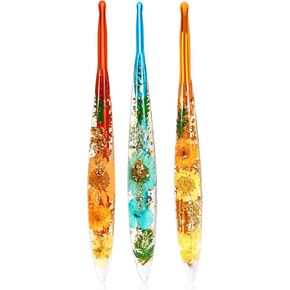 مجموعة خطافات كروشيه مريحة من KOKNIT - 3 أحجام مع مقابض من الراتنج الزهري لالتهاب المفاصل والمبتدئين، قبضة مريحة لآلام اليد، تصميم مقبض ناعم ممتد (متعدد الألوان، 5-5.5-6 مم) in Kuwait