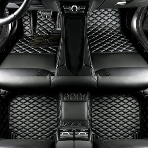 Custom Luxury Car Floor Mats Suitable for All Sedans, Sports Cars,SUV, Business Vehicles, Trucks, Waterproof and Anti Slip Fully Covered Leather Floor Mats (Black) in Saudi Arabia