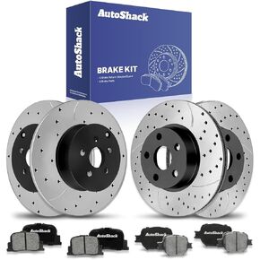 AutoShack Front & Rear Brake Rotors Premium Ceramic Brake Pads Replacement For 2005-2010 Scion tC 2.4L FWD 12-PC Brake Kit in Saudi Arabia
