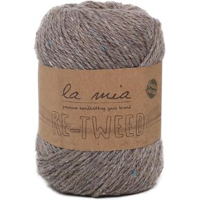 1 خيوط حياكة Ball La Mia Re-Tweed،%40 صوف%40 بوليستر%20 أكريليك، 3.5 أونصة (100 جم) / 202 ياردة (185 م)، صوف، كلاريت - L189 in Kuwait