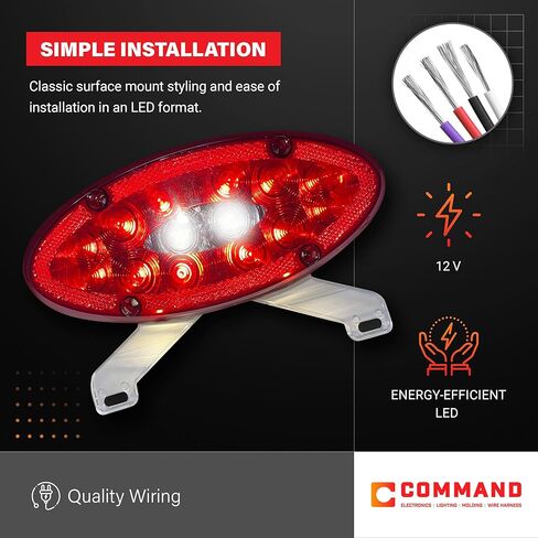 Command Electronics OEM 12V LED TV/Trailer Sealed Elliptical Tail Light with Backup Utility – 1-Pack in Saudi Arabia