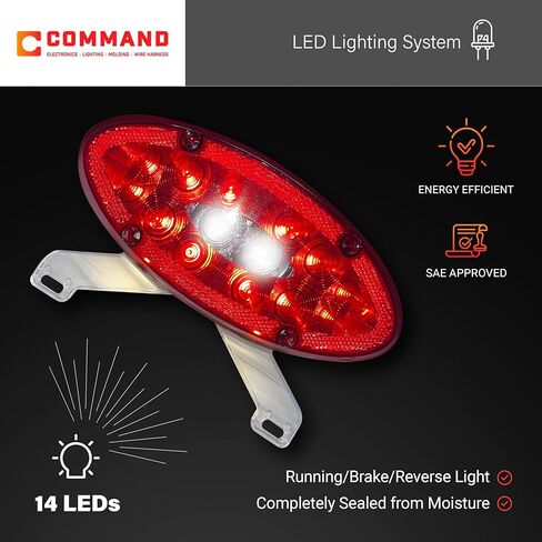 Command Electronics OEM 12V LED TV/Trailer Sealed Elliptical Tail Light with Backup Utility – 1-Pack in Saudi Arabia