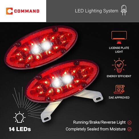 Command Electronics OEM 12V LED TV/Trailer Sealed Elliptical Tail Light with Backup Utility – 1-Pack in Kuwait