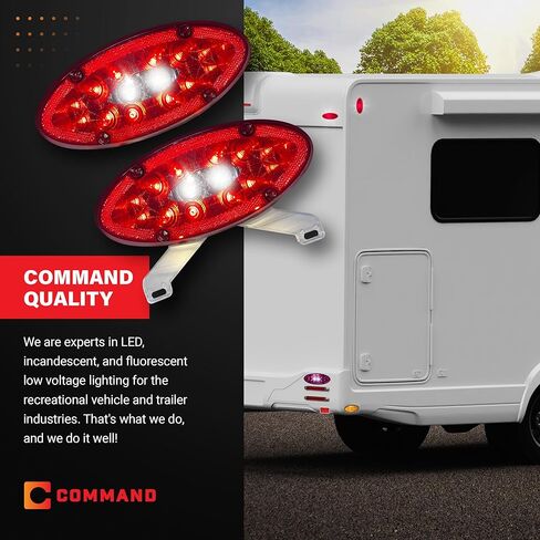 Command Electronics OEM 12V LED TV/Trailer Sealed Elliptical Tail Light with Backup Utility – 1-Pack in Kuwait