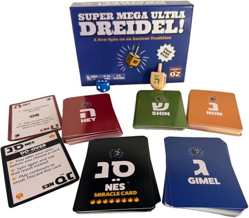 لعبة Super Mega Ultra Dreidel - تضيف لعبة الورق لمسة جديدة على التقليد القديم - متعة العطلة العائلية لعدد 2-6 لاعبين بعمر 7 سنوات فما فوق in Saudi Arabia