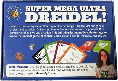 لعبة Super Mega Ultra Dreidel - تضيف لعبة الورق لمسة جديدة على التقليد القديم - متعة العطلة العائلية لعدد 2-6 لاعبين بعمر 7 سنوات فما فوق in Saudi Arabia