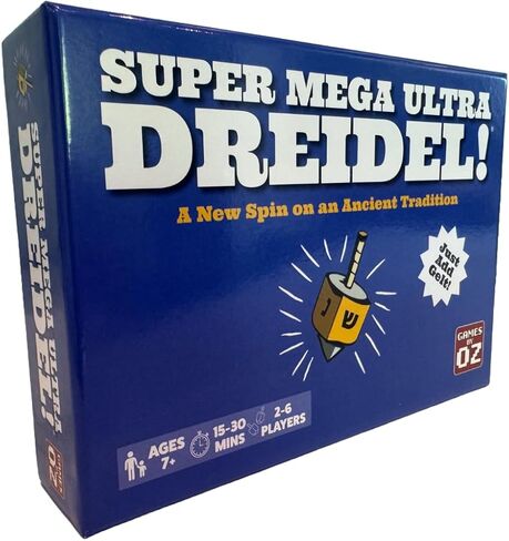 لعبة Super Mega Ultra Dreidel - تضيف لعبة الورق لمسة جديدة على التقليد القديم - متعة العطلة العائلية لعدد 2-6 لاعبين بعمر 7 سنوات فما فوق in Saudi Arabia