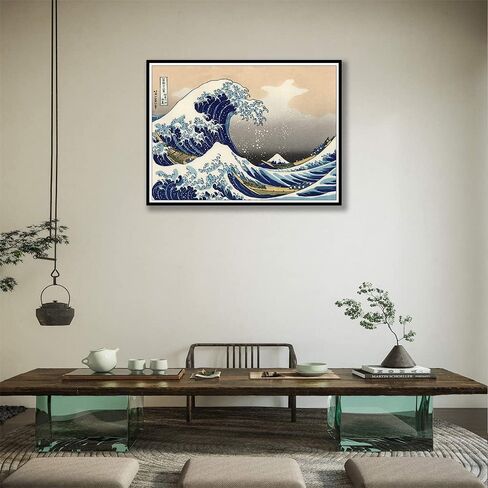 DIY 5D The Great Wave Off Kanagawa بواسطة Katsushika Hokusai مجموعات الطلاء الماسي للبالغين، طلاء حفر كامل بالأرقام صور فنية لديكور جدار المنزل (12 × 16 بوصة) in Saudi Arabia