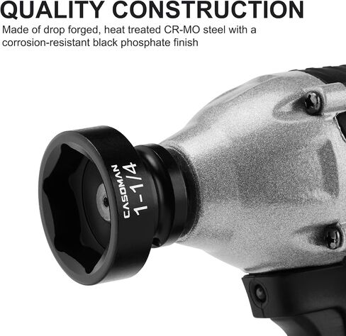 CASOMAN 1/2" Drive 1-3/16" Stubby Impact Socket Set, 6-Point, 1.1" Length, CR-MO, SAE in Saudi Arabia