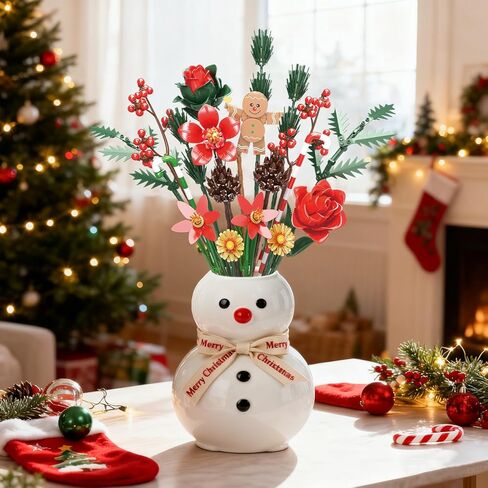 Christmas Flowers Bouquet Building Set, Xmas Botanical Collection Compatible with Lego Flowers for Home Living Room Christmas Decor, Xmas Gift for Grandkids & Teens, 865 PCS in Saudi Arabia
