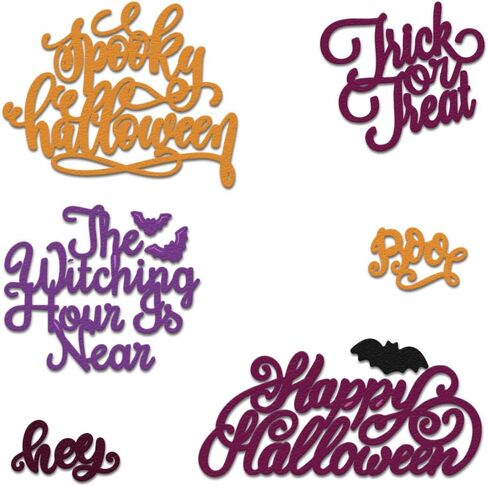 Halloween Words Die Cuts for Card Making and Scrapbooking, Trick or Treat Words Cutting Dies Metal Template Molds, Bats Die Cuts for DIY Photo Album Paper Embossing Card Making Decoration in Saudi Arabia