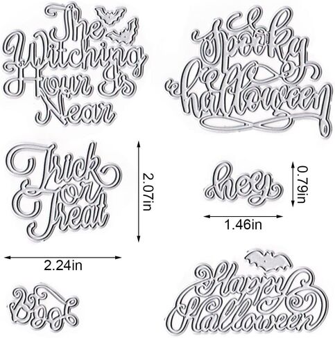 Halloween Words Die Cuts for Card Making and Scrapbooking, Trick or Treat Words Cutting Dies Metal Template Molds, Bats Die Cuts for DIY Photo Album Paper Embossing Card Making Decoration in Saudi Arabia