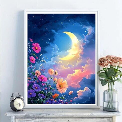5D Diamond Art Kits for Adults - DIY Scenery Diamond Painting Kits, Full Round Drill - Crystal Embroidery Cross Stitch Craft for Wall Decor Christmas Gifts - 12x16 Inch A617 in Saudi Arabia