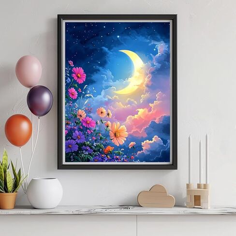 5D Diamond Art Kits for Adults - DIY Scenery Diamond Painting Kits, Full Round Drill - Crystal Embroidery Cross Stitch Craft for Wall Decor Christmas Gifts - 12x16 Inch A617 in Saudi Arabia