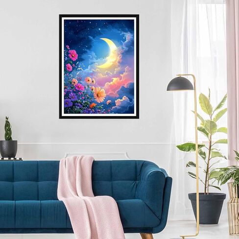 5D Diamond Art Kits for Adults - DIY Scenery Diamond Painting Kits, Full Round Drill - Crystal Embroidery Cross Stitch Craft for Wall Decor Christmas Gifts - 12x16 Inch A617 in Saudi Arabia