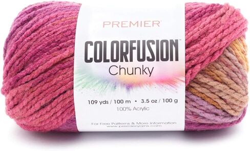 Premier Colorfusion Chunky, Bulky Weight, Acrylic, 100 Grams, 1174-02 Autumn Sky in Saudi Arabia