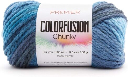 Premier Colorfusion Chunky, Bulky Weight, Acrylic, 100 Grams, 1174-02 Autumn Sky in Saudi Arabia