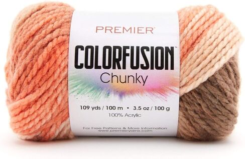 Premier Colorfusion Chunky, Bulky Weight, Acrylic, 100 Grams, 1174-02 Autumn Sky in Saudi Arabia