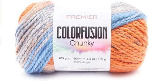 Premier Colorfusion Chunky, Bulky Weight, Acrylic, 100 Grams, 1174-02 Autumn Sky in Saudi Arabia