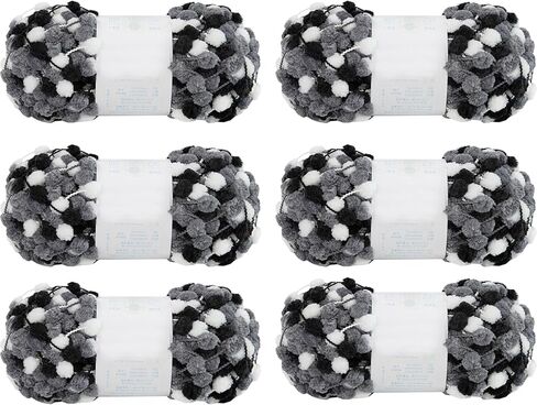 6 كرات خيوط Pomp-A-Doodle، 100% بوليستر جيلي فول صغيرة POM-POM كرات غزل للكروشيه الحياكة بطانية عش الحيوانات الأليفة 600 جم (Island Love، L) in Kuwait