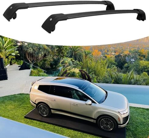 2PCS Crossbars Fits for Hyundai 2026 IONIQ 9 Cross Bar Roof Rack Rail Rail Carrier Black roof Rack Rails in Kuwait