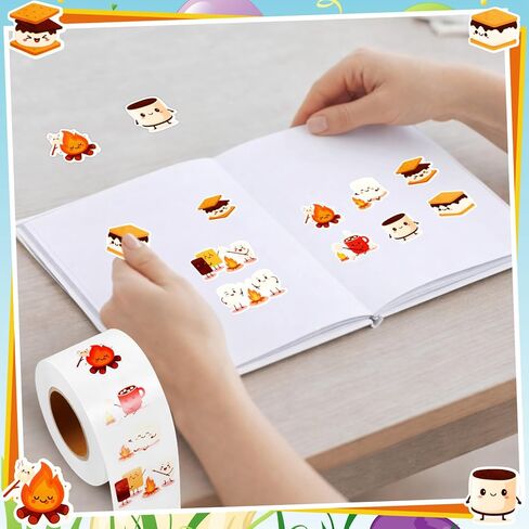 qeeenar 1 لفة ملصقات الحيوانات ملصقات مكافأة المعلم ملصقات مساحة الحيوانات اللطيفة اللوازم المدرسية الحوافز ملصقات لفة ملصقات هدايا حفلات الحيوانات، 500 قطعة في كل لفة (مساحة) in Kuwait