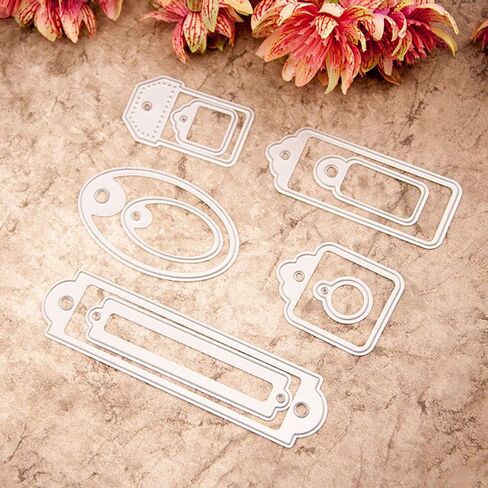 Nested Frame Dies for Scrapbooking Card Making, Background Frame Metal Cutting Dies Tag Label Frame Die Cuts for Decoupage Christmas Gift Card DIY Birthday Album Scrapbooking Paper Craft Supplies in Saudi Arabia