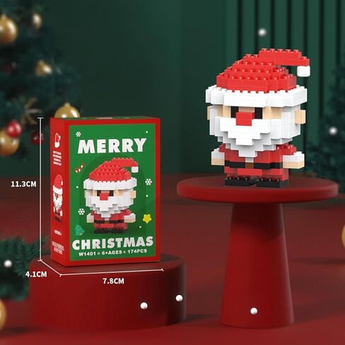 Santa Claus Design Building Blocks Set, 2 Pack Christmas Theme Building Blocks Ornaments, Mini Building Figures, DIY Stocking Stuffers, Xmas New Year Birthday Gifts in Saudi Arabia