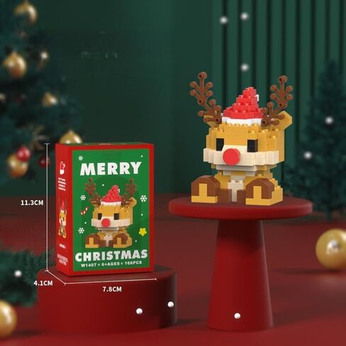 Santa Claus Design Building Blocks Set, 2 Pack Christmas Theme Building Blocks Ornaments, Mini Building Figures, DIY Stocking Stuffers, Xmas New Year Birthday Gifts in Saudi Arabia