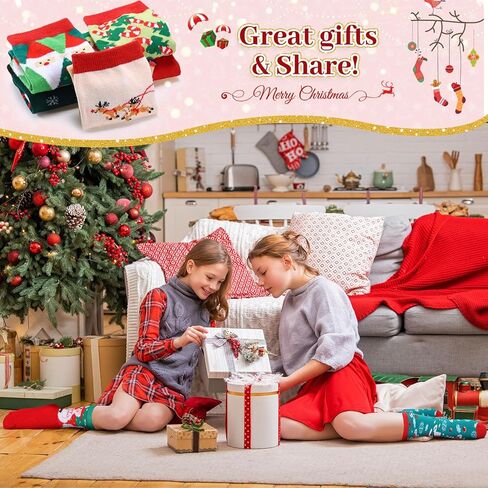 Handepo 36 Pairs Christmas Crew Socks Bulk Christmas Socks Soft Cotton Christmas Socks Set Warm Women Funny Xmas Socks (Fresh Style) in Saudi Arabia