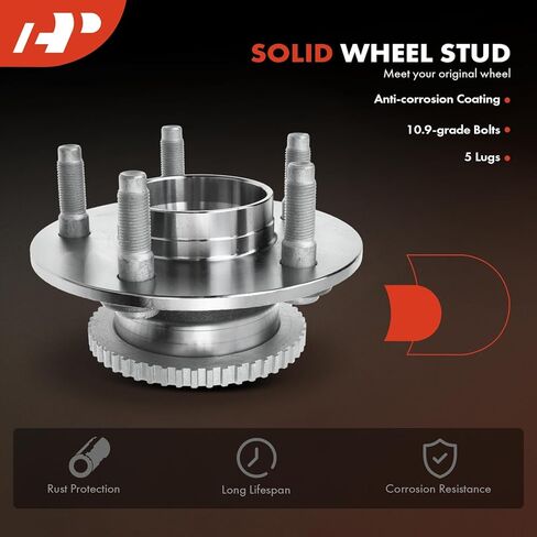 A-Premium Front Wheel Bearing and Hub Assembly with ABS Ring & 5-Lug Compatible with Ford Crown Victoria 1992-1997, Lincoln Town Car 1991-1997, Mercury Grand Marquis 1992-1997 in Kuwait