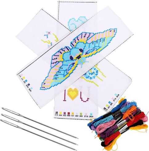 3Sets DIY Embroidery Bookmarks Kit Cross-Stitch Bookmarks Materials with Butterfly Seahorse and Cloud Designs for Crafting and Sewing Enthusiasts in Saudi Arabia