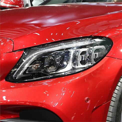 متوافق مع بنز C-Class W205 C180 C260L C280 C300 2019 2020 2021 سيارة الجبهة عدسة المصباح الأمامي غطاء السيارات حالة كشافات زجاج عاكس الضوء (يمين) in Saudi Arabia