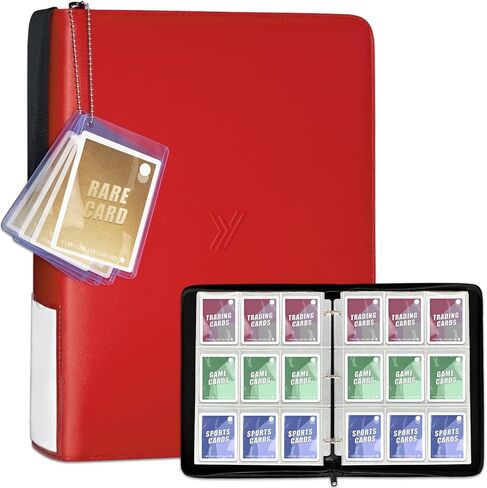 YEARNING 990-Card Trading Card Binder - ألبوم بطاقات من جلد البولي يوريثان 9 جيوب مع 55 أكمام قابلة للإزالة - TCG وتخزين البطاقات الرياضية لبطاقات MTG/الألعاب، أسود in Kuwait