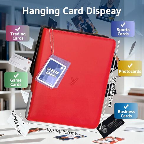 YEARNING 990-Card Trading Card Binder - ألبوم بطاقات من جلد البولي يوريثان 9 جيوب مع 55 أكمام قابلة للإزالة - TCG وتخزين البطاقات الرياضية لبطاقات MTG/الألعاب، أسود in Kuwait