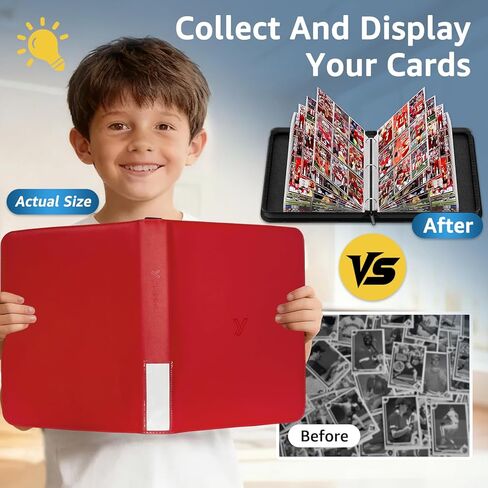 YEARNING 990-Card Trading Card Binder - ألبوم بطاقات من جلد البولي يوريثان 9 جيوب مع 55 أكمام قابلة للإزالة - TCG وتخزين البطاقات الرياضية لبطاقات MTG/الألعاب، أسود in Kuwait