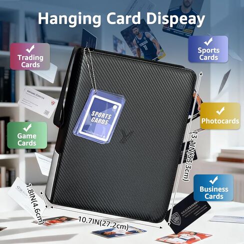 YEARNING 990-Card Trading Card Binder - ألبوم بطاقات من جلد البولي يوريثان 9 جيوب مع 55 أكمام قابلة للإزالة - TCG وتخزين البطاقات الرياضية لبطاقات MTG/الألعاب، أسود in Kuwait