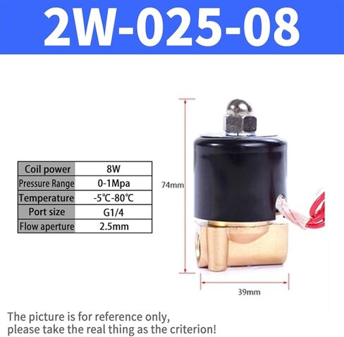 صمام الملف اللولبي 2 واط 1/8 ''1/4'' 1/2 ''2W025 2W200 2W50 صمام هوائي نحاسي كهربائي مغلق عادة للمياه (2W-500-50,220V AC) in Kuwait