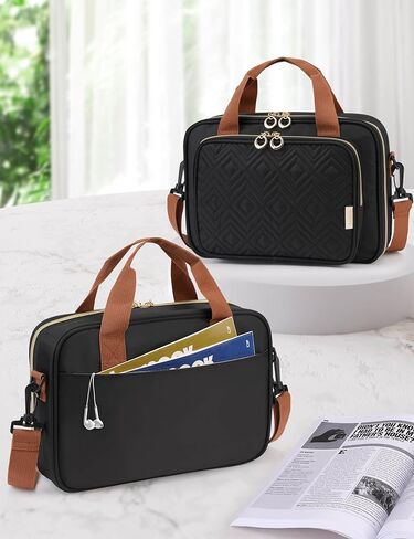 Bible Cover Case for Women, Large Bible Bag Carrying Case with Shoulder Strap, Bible Study Supplies Bible Journaling Kit Book Carrying Case with Bible Highlighters Tabs Gift for Lady (Black) in Kuwait