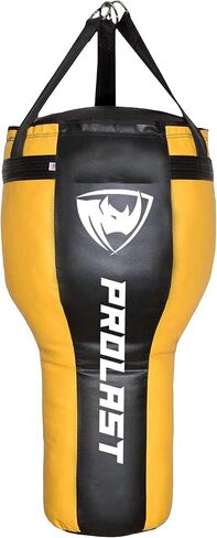 كيس الملاكمة ذو الزاوية الثقيلة - كيس اللكم الأفضل للخطاف والقطع العلوي - غير مملوء (أسود وأصفر) in Kuwait